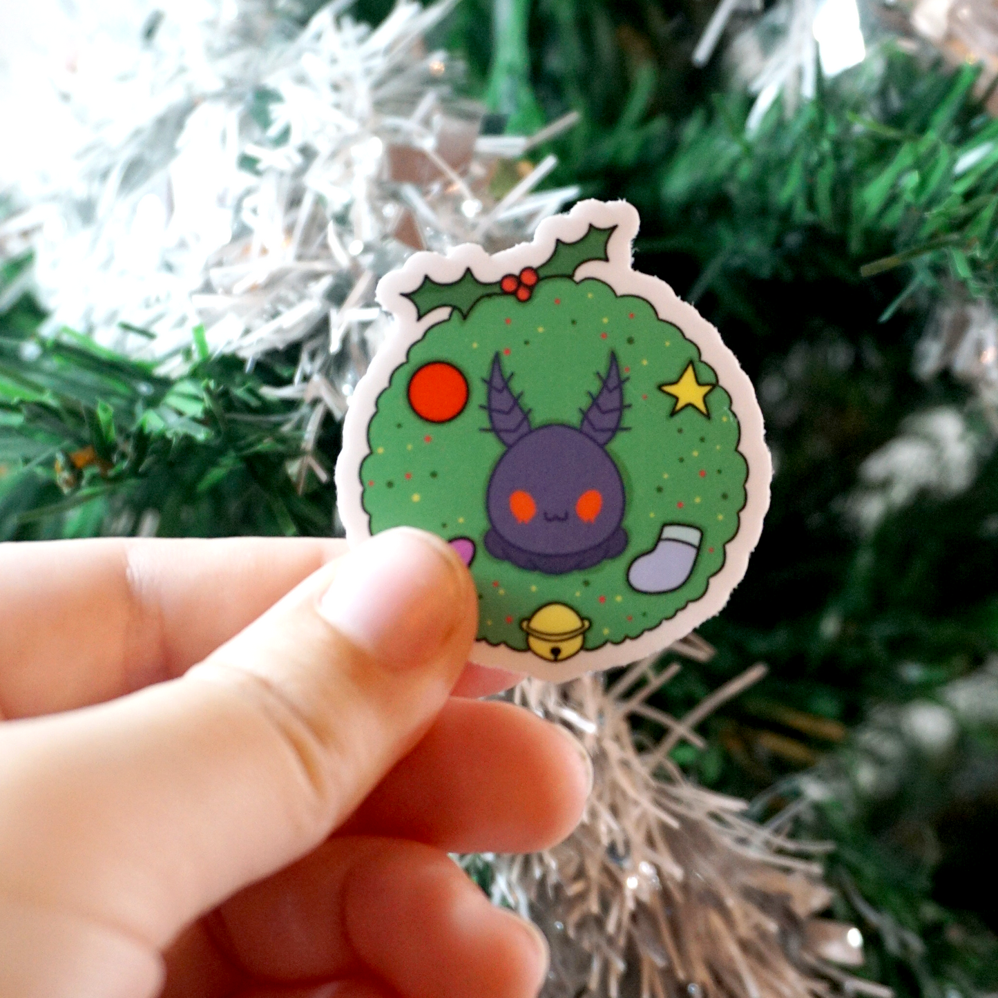 Mothman Wreath Sticker
