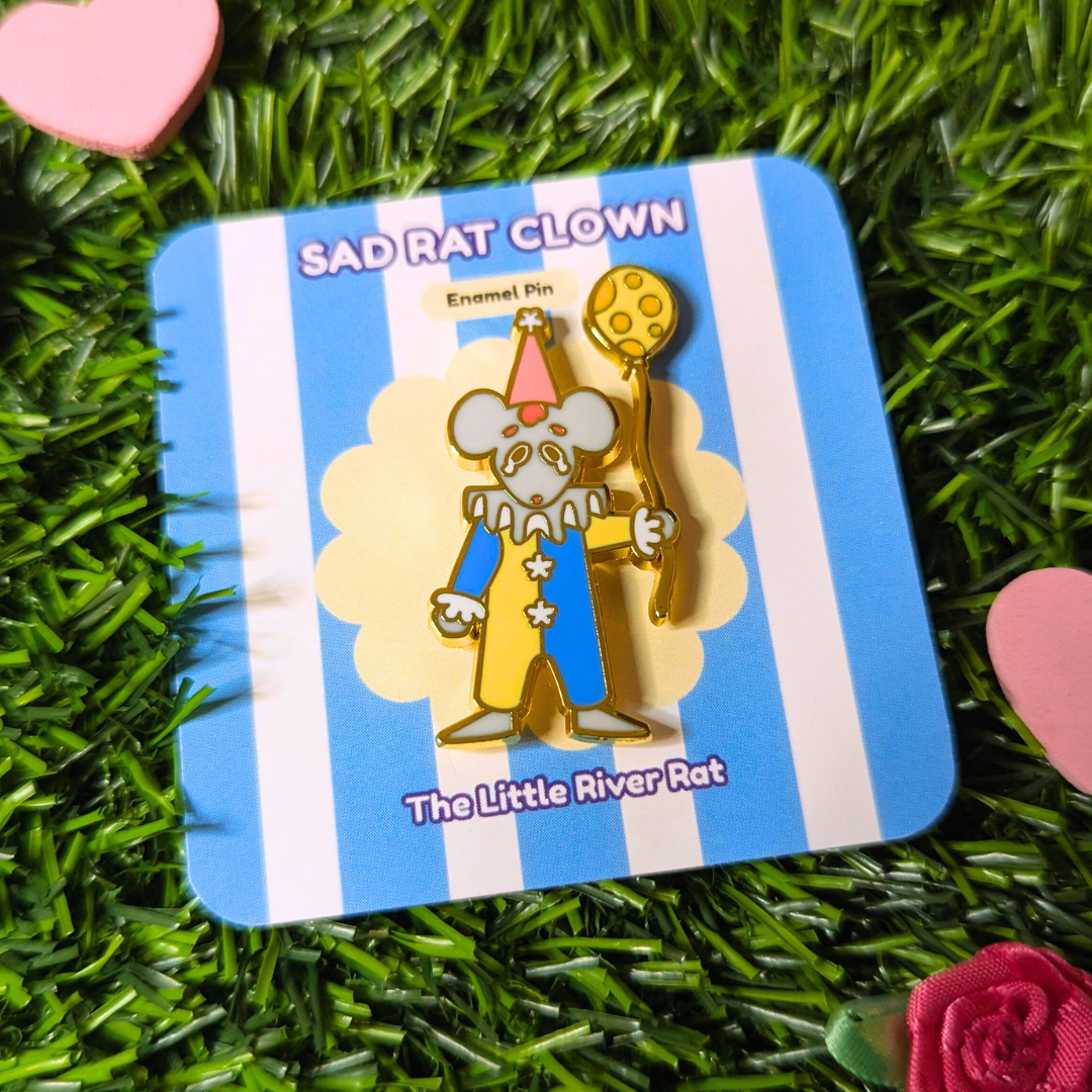 Sad Rat Clown Hard Enamel Pin