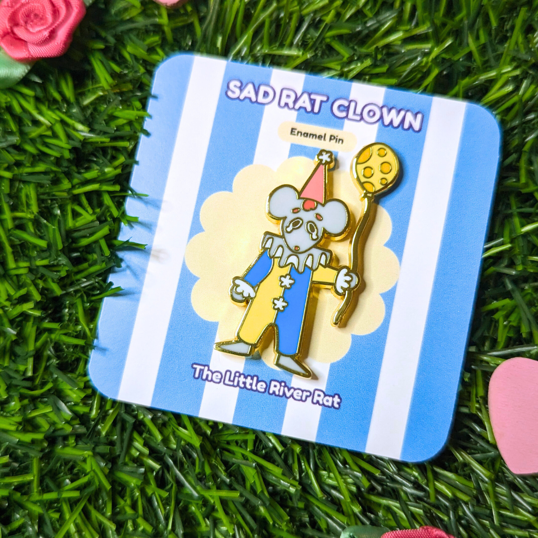 Sad Rat Clown Hard Enamel Pin
